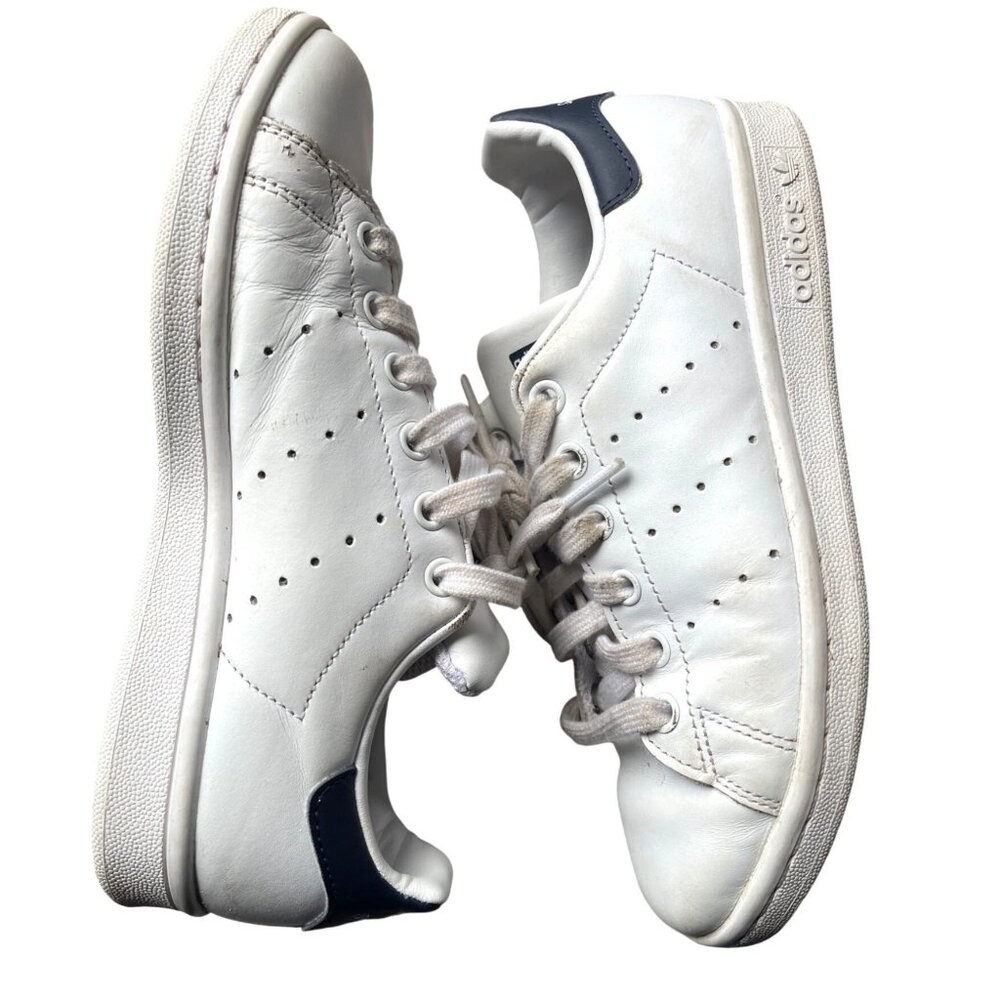 Adidas Stan Smith Originals White Dark Blue Sneakers  Mens 4.5 Womens 5.5